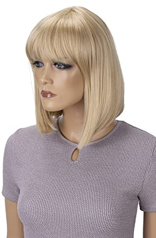 CAISHA Perücke Bob Wig Cosplay Fasching Halloween Blond Mix WB7