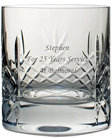 Personalised Lead Knighton Crystal 24% 10oz Whisky Glass with Silk Lined Gift Box + FREE Engraving up to 40 Letters over 4 Lines