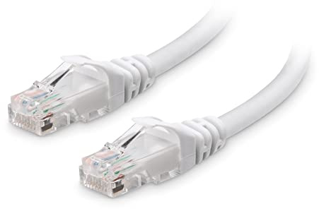 Cable Matters 10 Gbit/s Snagless Cat 6 Ethernet Kabel, 6 m, Weiß | 24 AWG blankes Kupfer, vergoldete RJ45 Stecker, POE++, Cat 6 WLAN Kabel, Lankabel, Netzwerkkabel