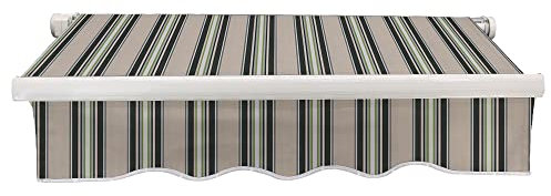 Green Bay 4x3m Garden Awning Replacement Fabric Top Cover Front Valance Multi-Stripe