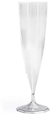 ADISERVE 50 Flutes Champagne en Plastique Réutilisable, Verres à Champagne 130 ml (Transparent)