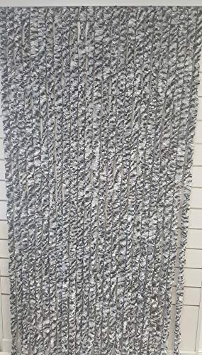 EXPLORER® Flauschvorhang 100x200 cm Wohnwagen Türvorhang für Wohnmobil/Balkontür Vorhang aus Chenille als Insektenvorhang Flausch Fliegenvorhang Camping Terrassen Tür Fliegenschutz Weiß/Grau/Schwarz