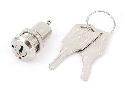 sourcing map Metall Schlüsselschalter mit Tasten 12mm elektrisch Mini 2Pin 2Position EIN AUS de