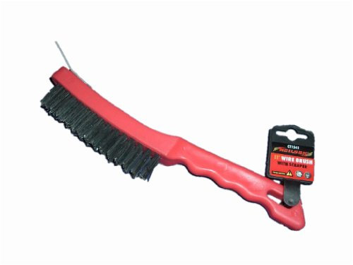 Hand Wire Brush 4 Row (Plastic Handle With Scraper)
