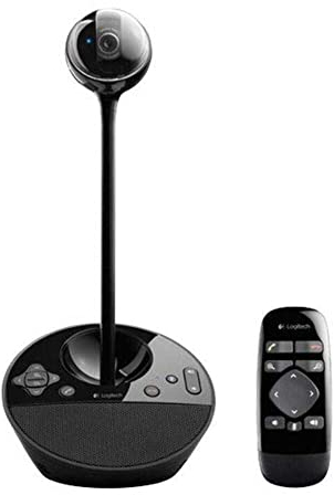 Logitech BCC950 Videokonferenz-Webcam mit Freisprecheinrichtung, HD 1080p, 180°Blickfeld, Breitbandaudio, Motorisierte Kamera, Multidirektionaler Lautsprecher, Für 1-4 Personen, PC/Mac - Schwarz