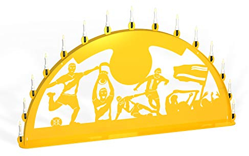 Colours-Manufaktur Schwibbogen Lichterbogen Metall - Motiv: Fußball Verein - Farbe: gelb - wählbare Breite: XL = 1 Meter, XXL = 1,5 Meter und XXXL = 2 Meter - für Außen/Außenbereich (150 x 78 cm)