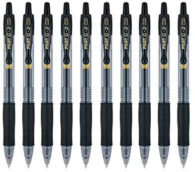 Pilot G2 Retractable Gel Ink Roller Ball Pens, Bold Point Black 10-PACK(31237)