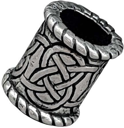 Perla para barba, plata 925, nudo celta, 8 mm, Esmalte, Sin piedra