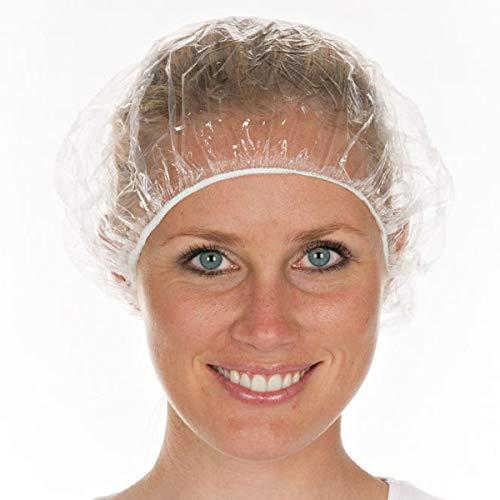 Premium-Einweg-Duschhaube, Duschhauben, Top- Dusch-Kappe, Einmal-Duschhaube, durchsichtig, wasserdicht, Kappe Ø 53 cm, transparent, Größe:100 Stück