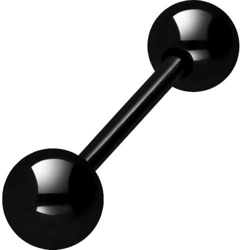 PIERCINGLINE Titan Barbell | 2 KUGELN | Piercing Stab Zunge Brust Intim Ohr | Größen & Farbauswahl