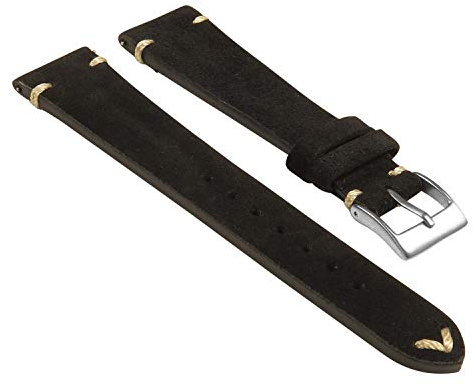 StrapsCo Handsydd mocka läder snabbfrigörande klockarmband rem – välj din färg/längd – 18 mm 19 mm 20 mm 21 mm 22 mm 24 mm, 21mm