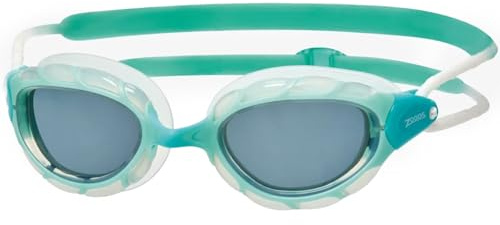 Zoggs Predator simglasögon för vuxna (röklins, grön/klar - vanliga) skyddsglasögon för kvinnor och män simning vuxen med UV-lins - simglasögon med anti-dimma, bekväm passform, remskivremmar