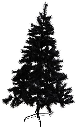 Rebecca Mobili Albero Di Natale Nero, Alberi Finti Moderni, 325 Rami, Pvc, Base Metallo A Croce, Facile Montaggio - Misure: 180 x 105 x 105 cm (HxLxP) - Art. RE6647