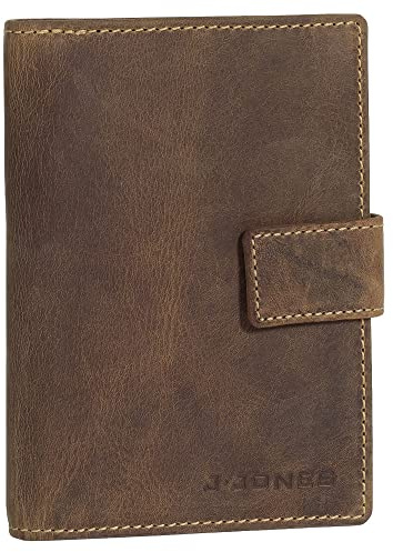 Ledershop24 Geschenkset - RFID & NFC Leder Brieftasche Geldbörse Geldbeutel Portemonnaie Reisepass Impfpass Ausweismappe Kartenetui Führerschein Farbe Braun 5494