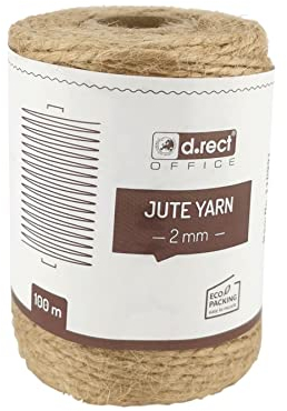 D.RECT Filo di Iuta Naturale, 100 m, Colore Marrone, Ideale per confezionare Regali, Artigianato, fioristica, Decorazioni