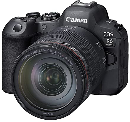 Canon Fotocamera mirrorless EOS R6 Mark II Full Frame e RF 24-105mm F4L IS USM | 24,2 megapixel, scatto continuo fino a 40 fps, 4K 60p, fino a 8 stop IS e Dual Pixel CMOS Auto Focus II Nero