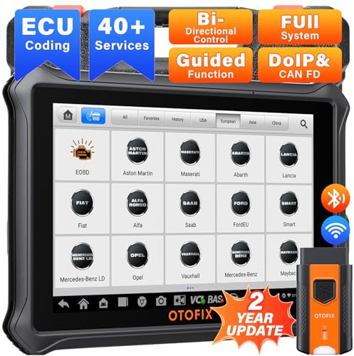 OTOFIX D1 Kfz-Diagnosetool, 2026 bidirektionales Scan-Tool, ECU-Codierung, 40+ Servicefunktionen, FCA AutoAuth, Diagnose Aller Systeme, CAN FD & DoIP, 2 Jahre kostenloses Update