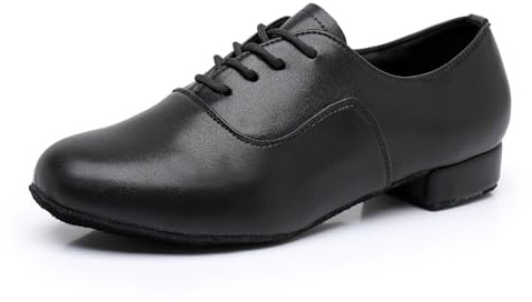Rosefinch Zapatos de Baile para Hombre Zapatos de Baile Latino estándar Zapatos de práctica de Salsa y Tango Negro 41EU