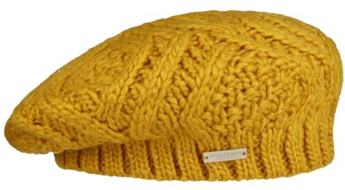 Seeberger Salvirola Strickbaske Damenbaske Baske Winterbaske Damen - mit Futter Winter Herbst-Winter - One Size senf