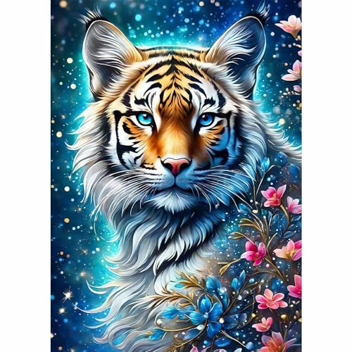 Woplagyreat Diamond Painting Erwachsene Diamant Bilder Dimondpaintin Blumen 5d Landschaft Diamanten Crystal Art Rahmen 70x40 Groß Deko Wohnzimmer Wanddeko Schlafzimmer Pflanzen Aesthetic Tiger