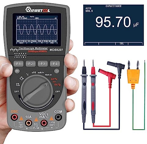 Osciloscopio digital inteligente 2 en 1 MDS8207 actualizado de 40 MHz 200 Msps/S, 6000 cuentas, multímetro RMS verdadero
