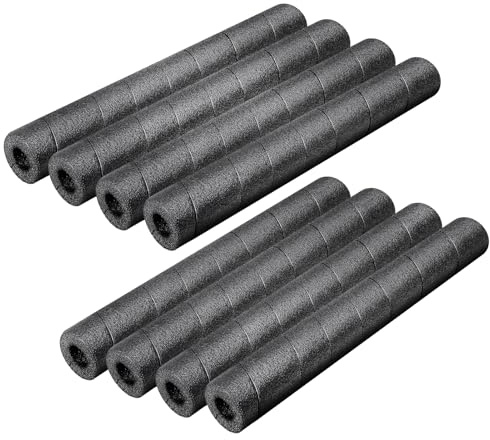 MAINTEEE 8 Pcs Pipe Foam Wrap 15.7 Inches Black Foam Pipe Protection Wrap Multi-Purpose Soft Foam Tubing for Outdoor Indoor Water Pipe Round Core