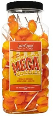 Generic Dobsons Mega Lollies - Various Flavours Available (Orange & Lemon, 90 lollies (Full Jar))