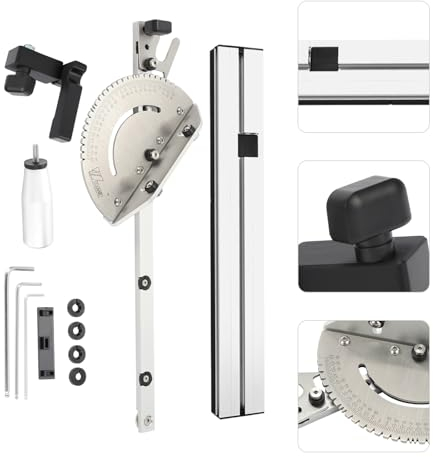 GAOUSD Gehrungslehre, 450 mm, Winkelstange, Stop, Tisch, Kreissäge, Kombi, Lineal, Set für Tischkreissäge, hohe Präzision, mit verstellbarem Anschlag