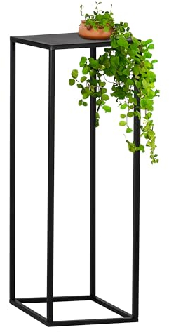 bremermann Blumenhocker, Metall-Pflanzenständer, moderne Blumensäule ideal für Wohnzimmer, Flur und Büro, stabiles und platzsparendes Regal für Dekoration und Zimmerpflanzen, aus Metall in schwarz