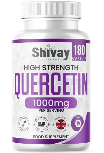 Pure Quercetin (Sophora Japonica) Supplement |1000mg Per Serving | 180 Vegan Capsules - 3 Month Supply | Natural Antioxidant | Made in The UK by Shivay Herbals