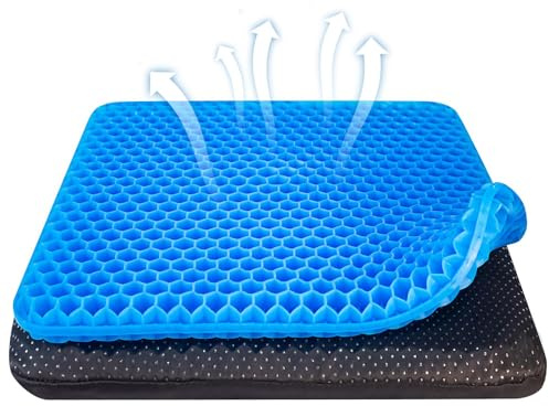 iwiio Gel Seat Cushion, Soft Sitter Honeycomb Cushion, Gel Cushion for Sciatica & Back Pain Relief Suitable as Office Chair Cushion, Car Seat Cushion, Wheelchair Cushions