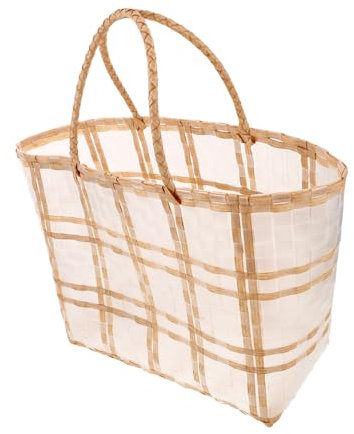 WRITWAA Klarer Schultertasche Damen Aus Geflochtene Strandtasche Für Sommer Und Strand Geräumige Umhängetasche Für Urlaub Und Picknick Langlebige Transparente Handtasche