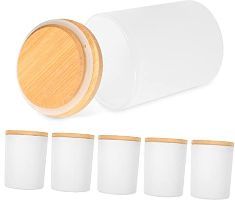 NUOBESTY Copas De Vidrio Para Velas Tarro Para Velas Vacío Pequeño Candelabro De Vidrio