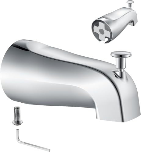 Gold Hao The Bathroom Universal-Wannenauslauf mit Umsteller, 12,7 cm Badewannenarmatur mit Umsteller, einfach zu installieren und spart Wasserlecks in Minuten, passend für 1,6 cm Kupferrohr (Chrom)