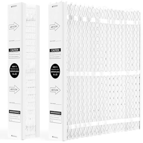 Upgraded EXPXXFIL0016 Merv 13 16x25x5(in) Replacement Filter Compatible with Bryant/Carrier EZ-FLEX EXPXXFIL0016 heating and cooling system, Part Number: EXPXXFIL0016-2 Pack