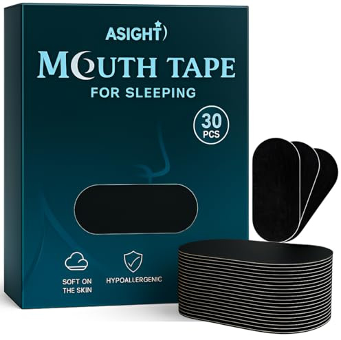 30 Pcs Mouth Tape for Sleeping Men, Mouth Tape for Sleeping Women, Dermatologically Tested Sleep Tape Mouth Breathing, Snoring Aids for Men to improve Nasal Breathing, 95% Cotton, Rayon-Free,Mouthtape