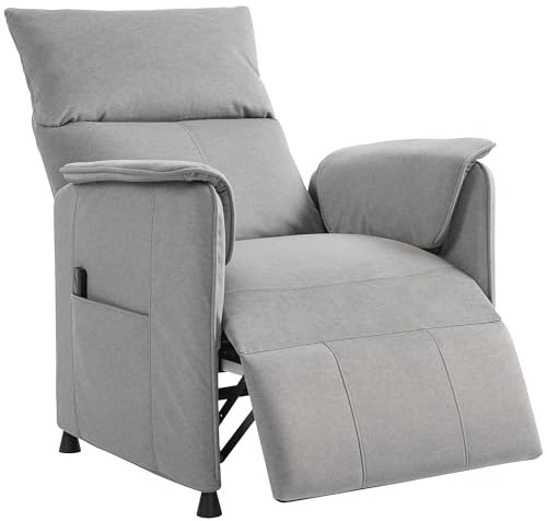 HOMCOM Poltrona Relax Elettrica Reclinabile Silenziosa, Poltrona Reclinabile Elettrica 160° per Anziani in Tessuto con Funzione Memory, Telecomando, Poggiapiedi per Soggiorno, Camera e Ufficio, Grigio