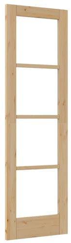 vidaXL Puerta Interior con Vidrio 'Orkdal'Natural 61x198.5cm, Panel Moderno de Madera de Pino Sólido, Ideal para Sala de Estar, Dormitorio o Comedor en tu Casa Moderna, Separador Rectangular de Made