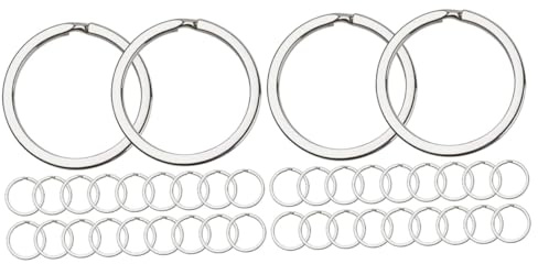 HOMSFOU 2 Series Anillos Metálicos Planos Llaveros De Anillos De Portátiles Manualidades Y Accesorios De Organización 40 Piezas*2