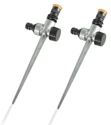 Lot de 2 arroseurs de pelouse pour l'irrigation du Jardin, système d'irrigation à 360 degrés Arroseur de Jardin Buse Ronde réglable pour Jardin, pelouse, Plantes, arroseur de pelouse Petite Surface