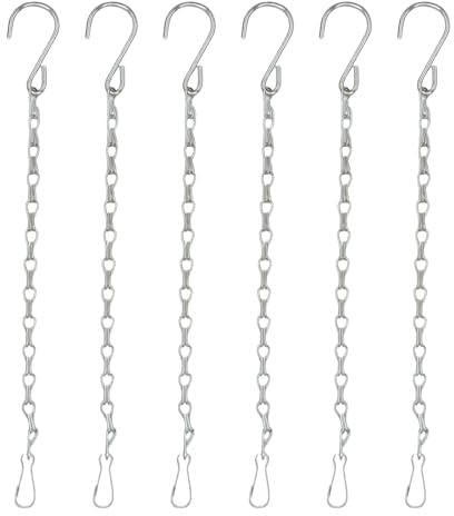 JDIEOQA 6 Stück Blumenampel Ketten, 50 cm Metallkette Zum Aufhängen, Hängekette für Pflanzen, für Hängepflanztopf, Hängepflanze, Blumentöpfe, Vögel, Laternen, Billboard, Innen, Außen (weiß)