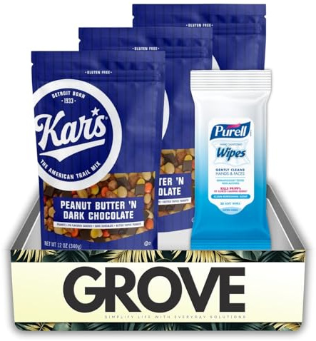 3x Kars Trail Mix Sweet and Salty 12 oz Bagged Bundle with Sanitizing Wipes – Sweet and Savory Snack Mix with Rich Flavor and On-the-Go Clean Convenience – Gift Set (4 Items)