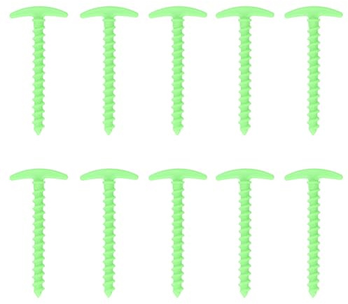 Tente en Plastique T Forme des Ancres de Sol en Spirale PEET 10pcs 5,7 Pouces pour la randonnée en Camping Tarpes de canopée imperméables réutilisables (Vert)