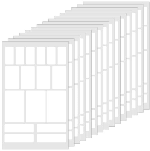 Shimmeroo 225 PCS Removable Sticky Labels, Multi-use White Blank Label Stickers for Kitchen, Office, School, Freezer, Storage Bins & Jars Food Containers Price Stickers(15 Sheets)