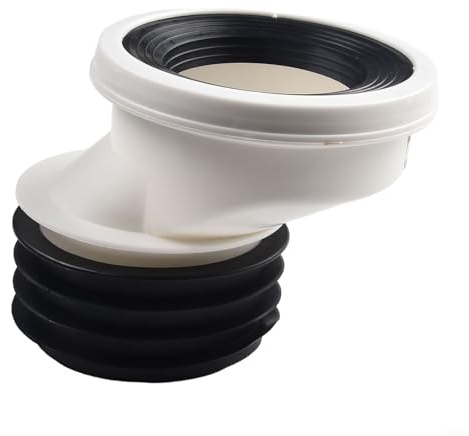 GANCEI Raccordo per WC, Connettore per Tubo di Scarico e Raccordo per Vaschetta con Guarnizione in Gomma, Design Dritto o Eccentrico(C)