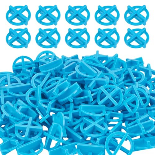 AHANDMAKER 500pcs 1/8(3mm) Cross Spacer Removable Corner Separators Tile Spacers Clips for Brick Tile Leveling Wood Floor Tiles Installation Home Decor, Blue