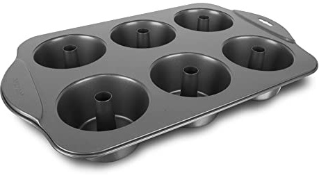 Norpro Nonstick 6 Cup Mini Angel Food Bundt Cake Kitchen Bake Pan, 17in/43cm x 11in/28cm x 2.25in/5.5cm, As Shown