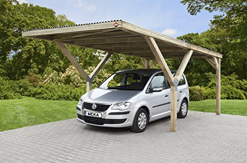 weka Y-Einzelcarport, mit Stahldach, Pfosten12x12 cm, Schneelast 125 kp