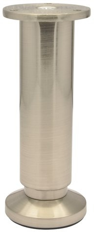 WAGNER Möbelbein/Möbelfuß/Verstellfuß - Design - Ø 40/60 x 150-170 mm, justierbar, Edelstahl-Optik Nickel, matt, inkl. Anschraubplatte Durchmesser Ø 60 mm - 12038001