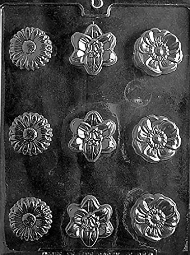 Grandmama's Goodies F095 Flower Asst Soap Bar Chocolate Candy Soap Mold with Exclusive Molding Instructions